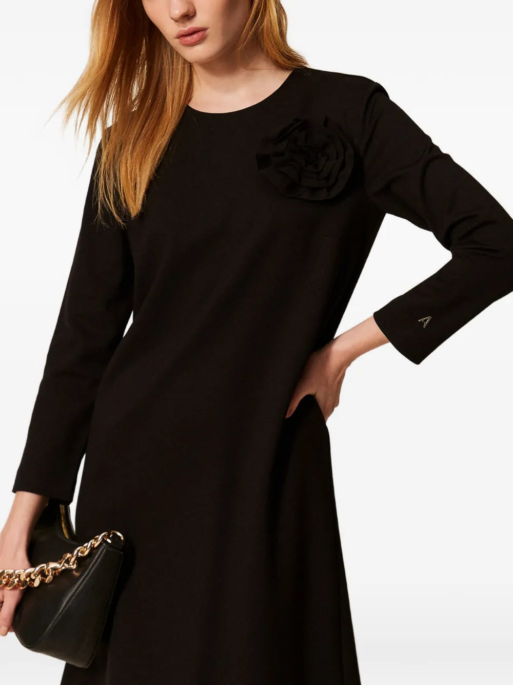 Twinset Floral Brooch Mini Dress