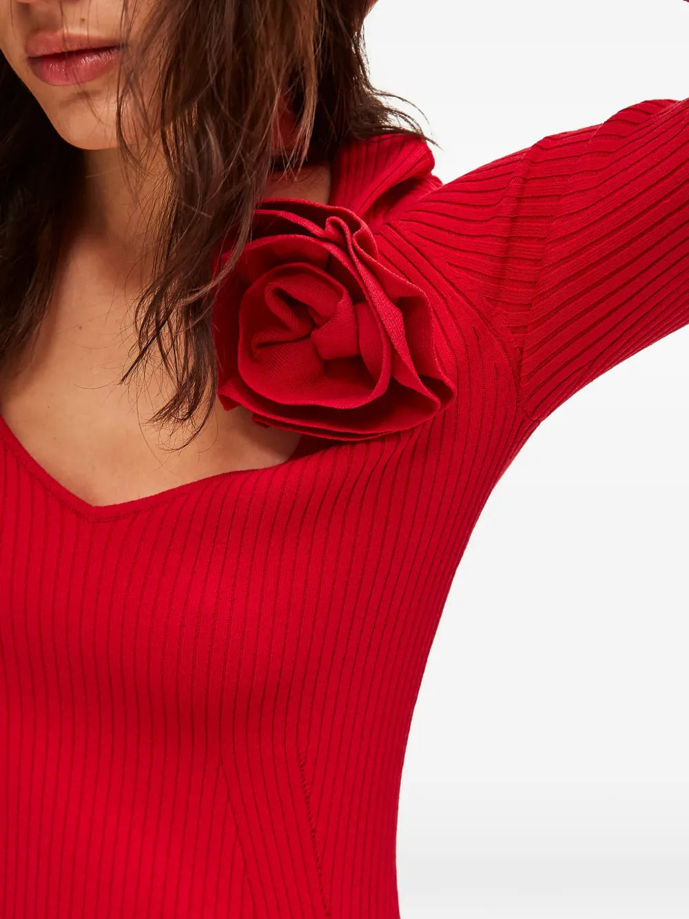 Twinset Floral Applique Knitted Dress