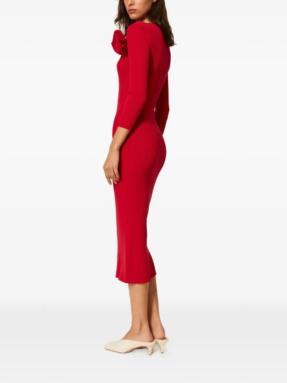 Twinset Floral Applique Knitted Dress