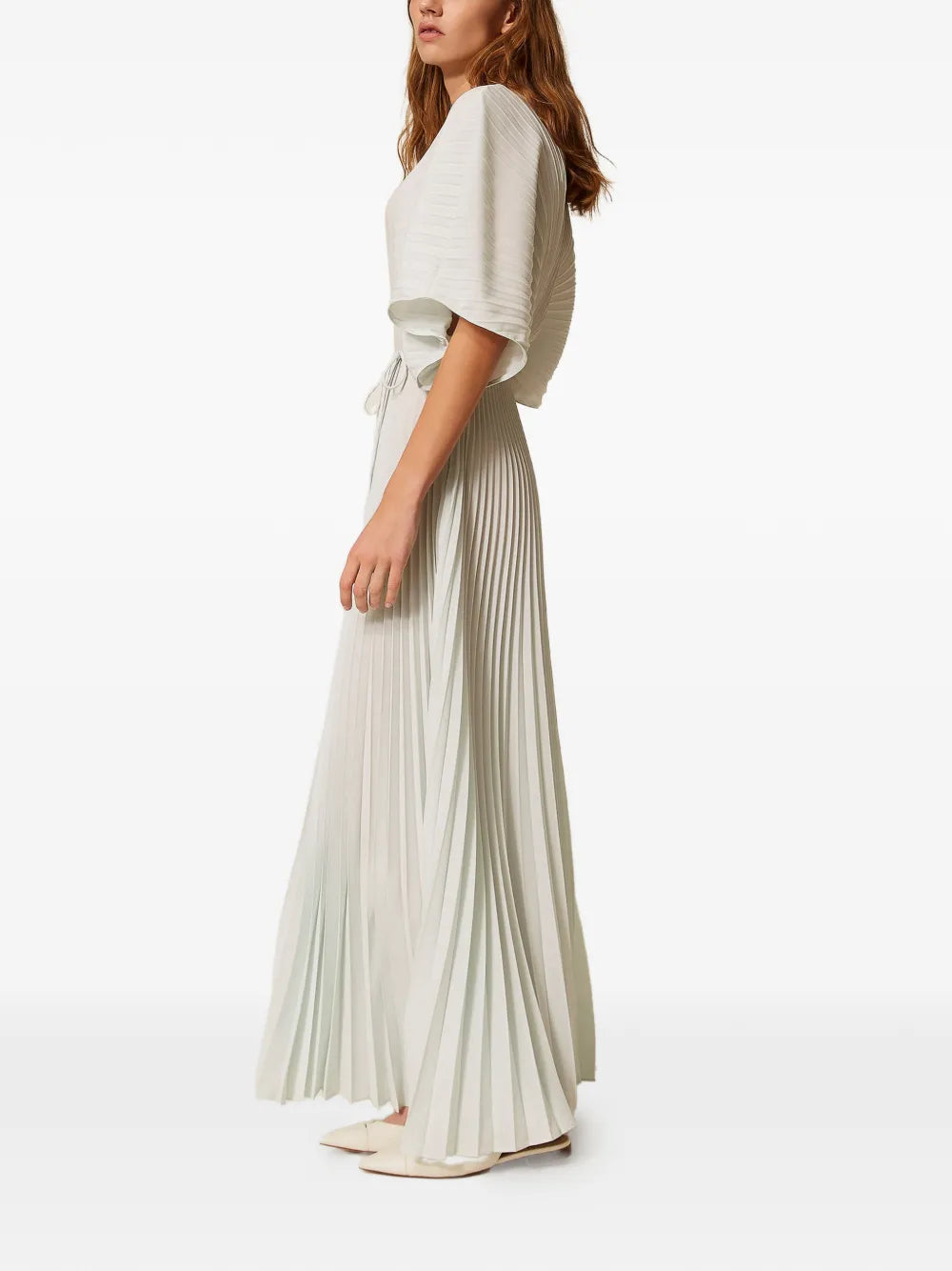 Twinset Tie Waist Pleated Dress
