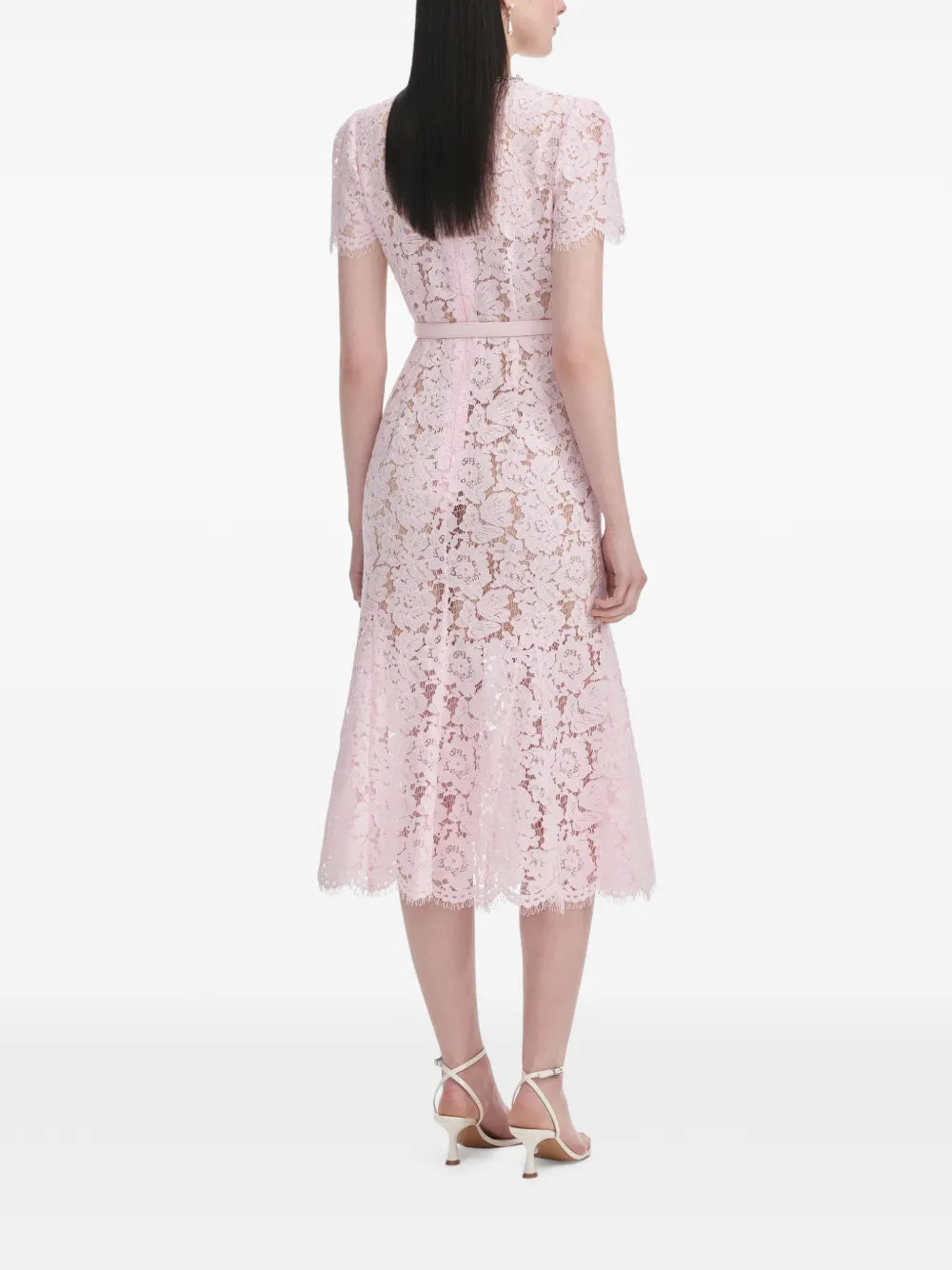 Self Portrait Lace Bow Embellished Midi Dress