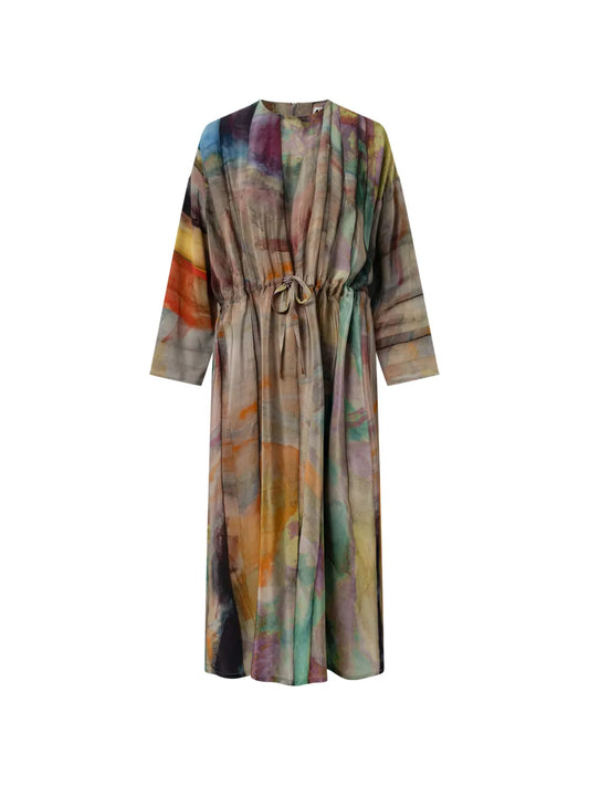 Anntian Printed Tie Waist Dress