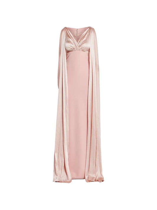 Rhea Costa Twisted Cape Dress