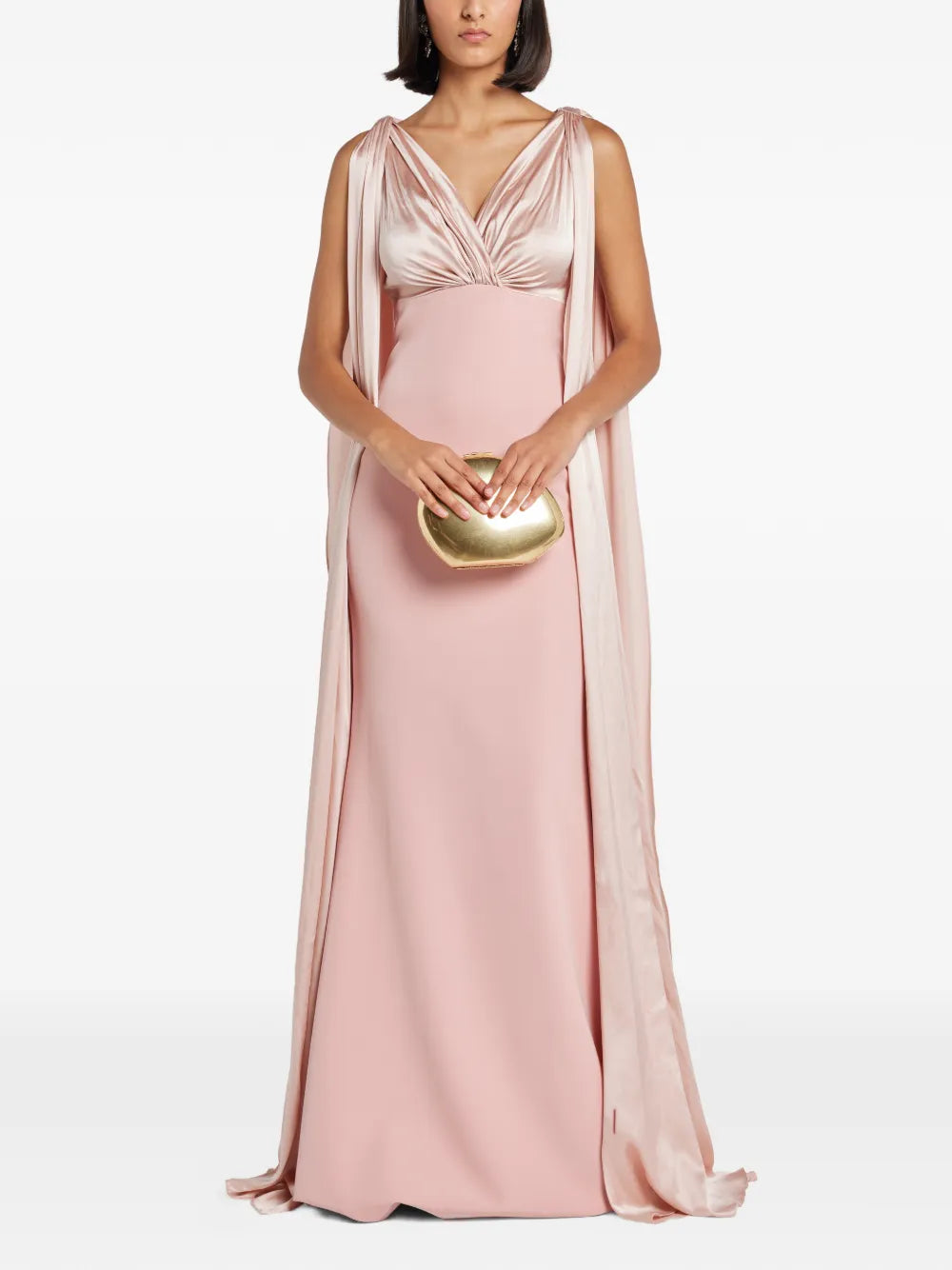 Rhea Costa Twisted Cape Dress