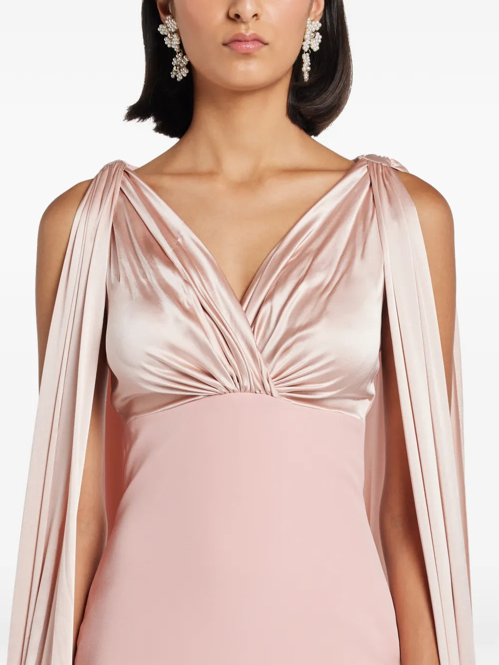Rhea Costa Twisted Cape Dress