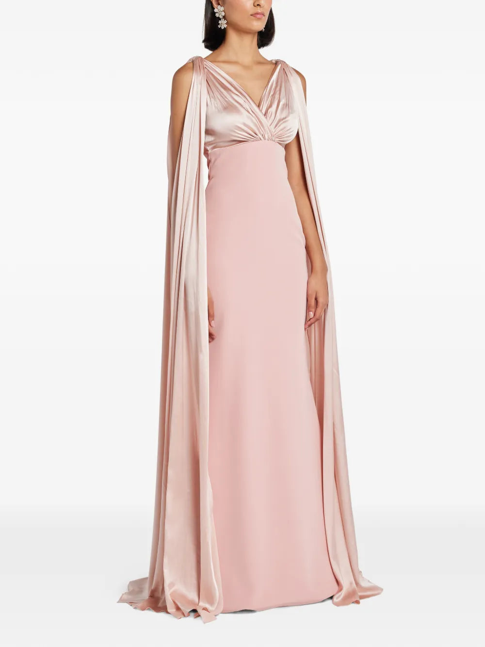 Rhea Costa Twisted Cape Dress
