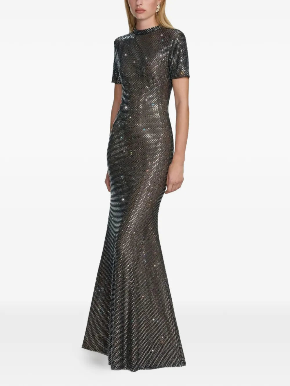 Self Portrait Short Sleeve Embellished Dress
