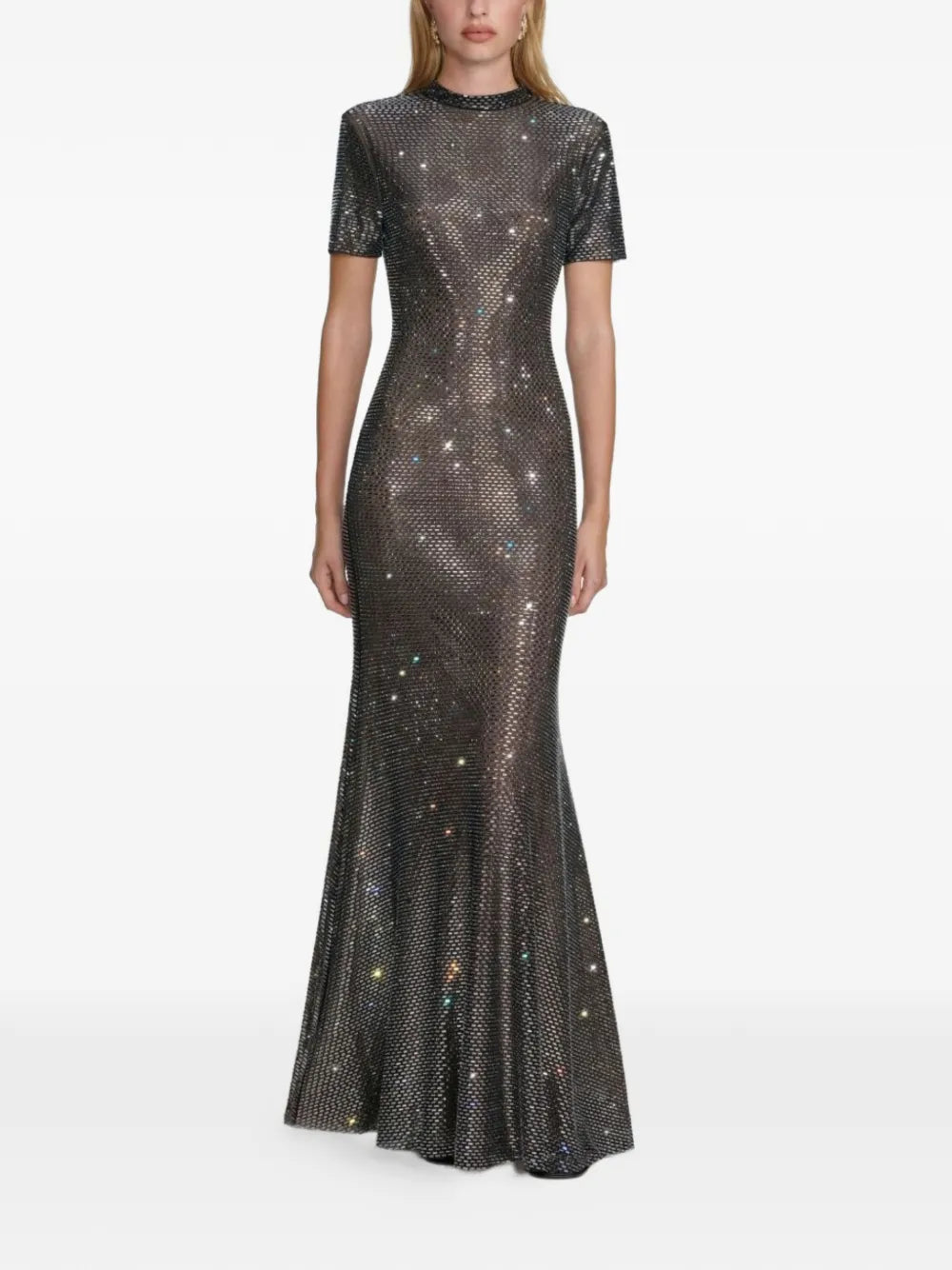 Self Portrait Short Sleeve Embellished Dress