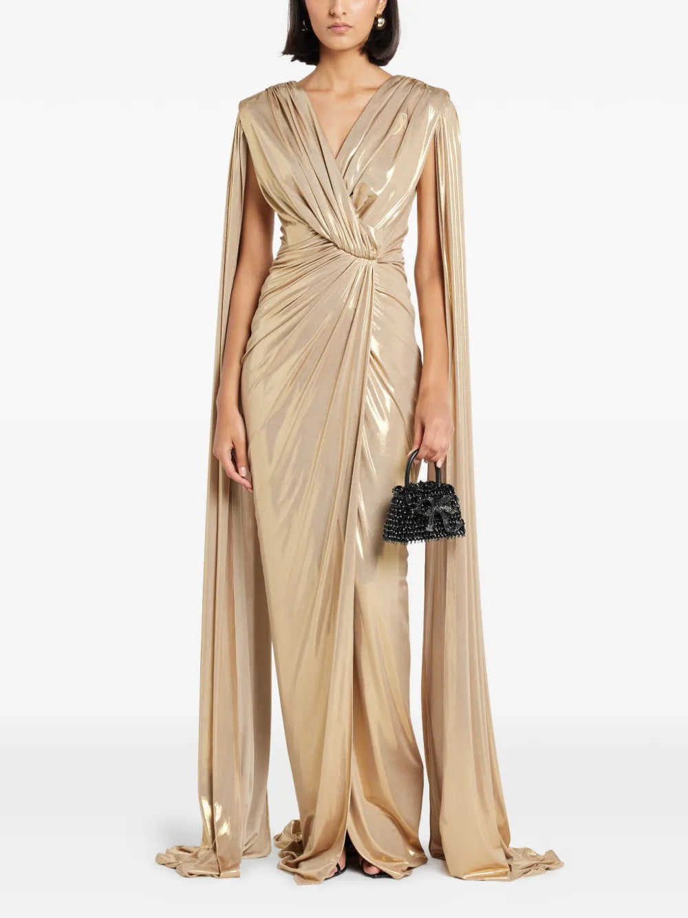 Rhea Costa Draped Sleeve Dress