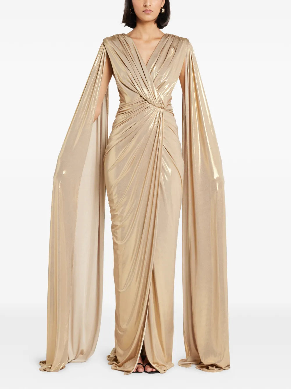 Rhea Costa Draped Sleeve Dress