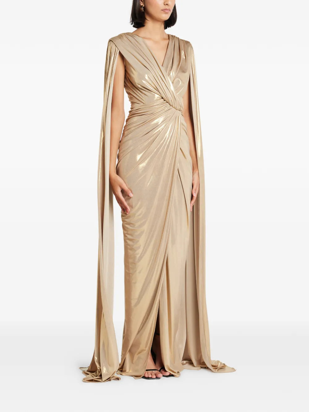 Rhea Costa Draped Sleeve Dress