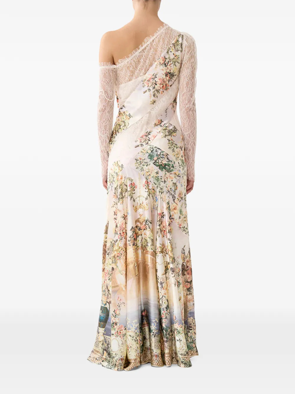 Camilla Floral Print Lace Trim Dress