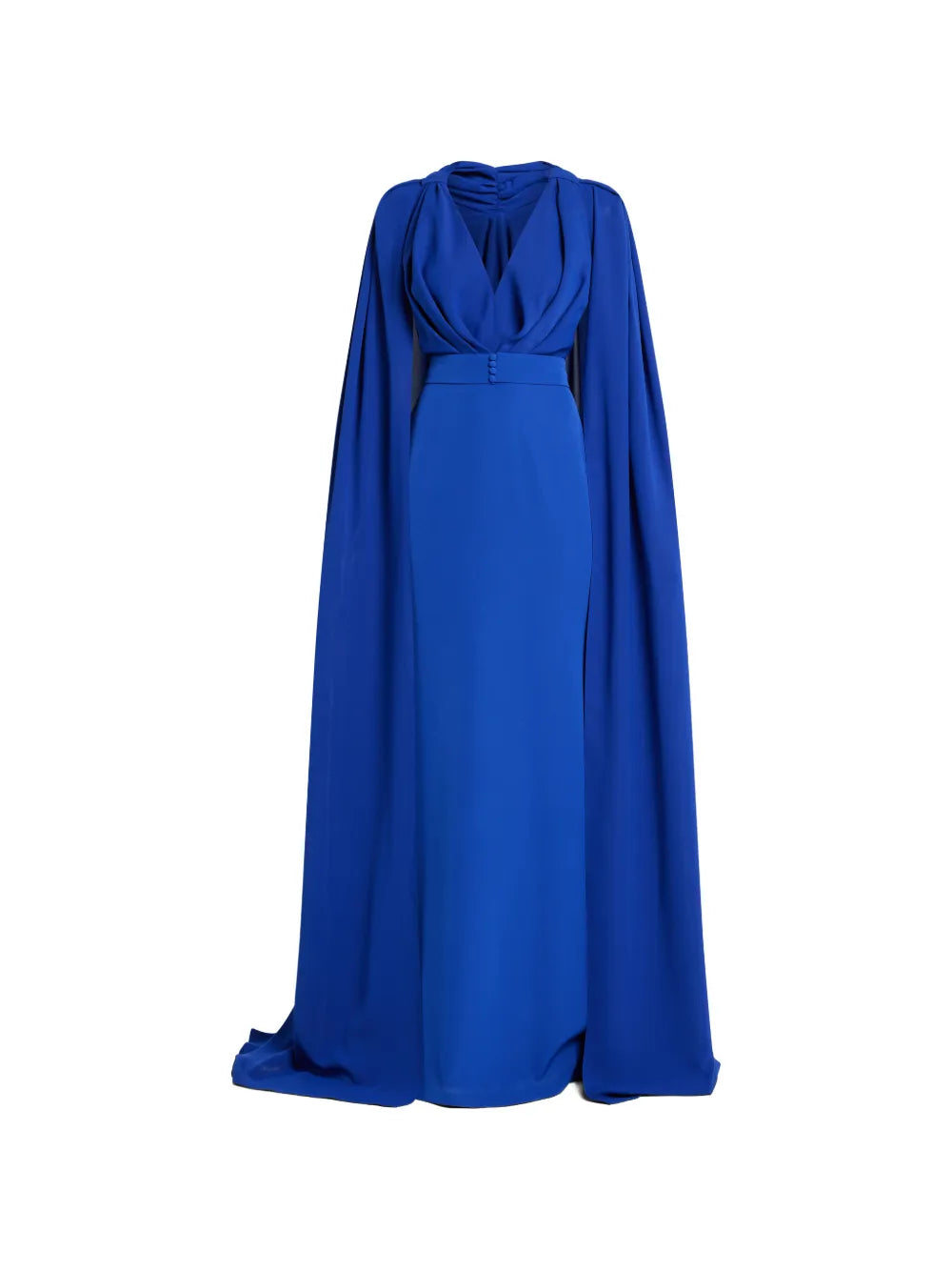 Rhea Costa V Neck Cape Dress