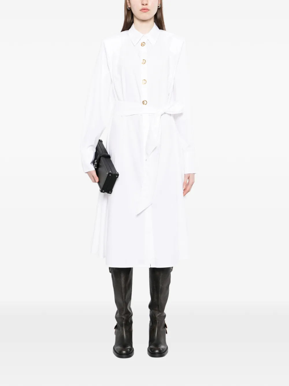 Karl Lagerfeld Belted Shirt Dress