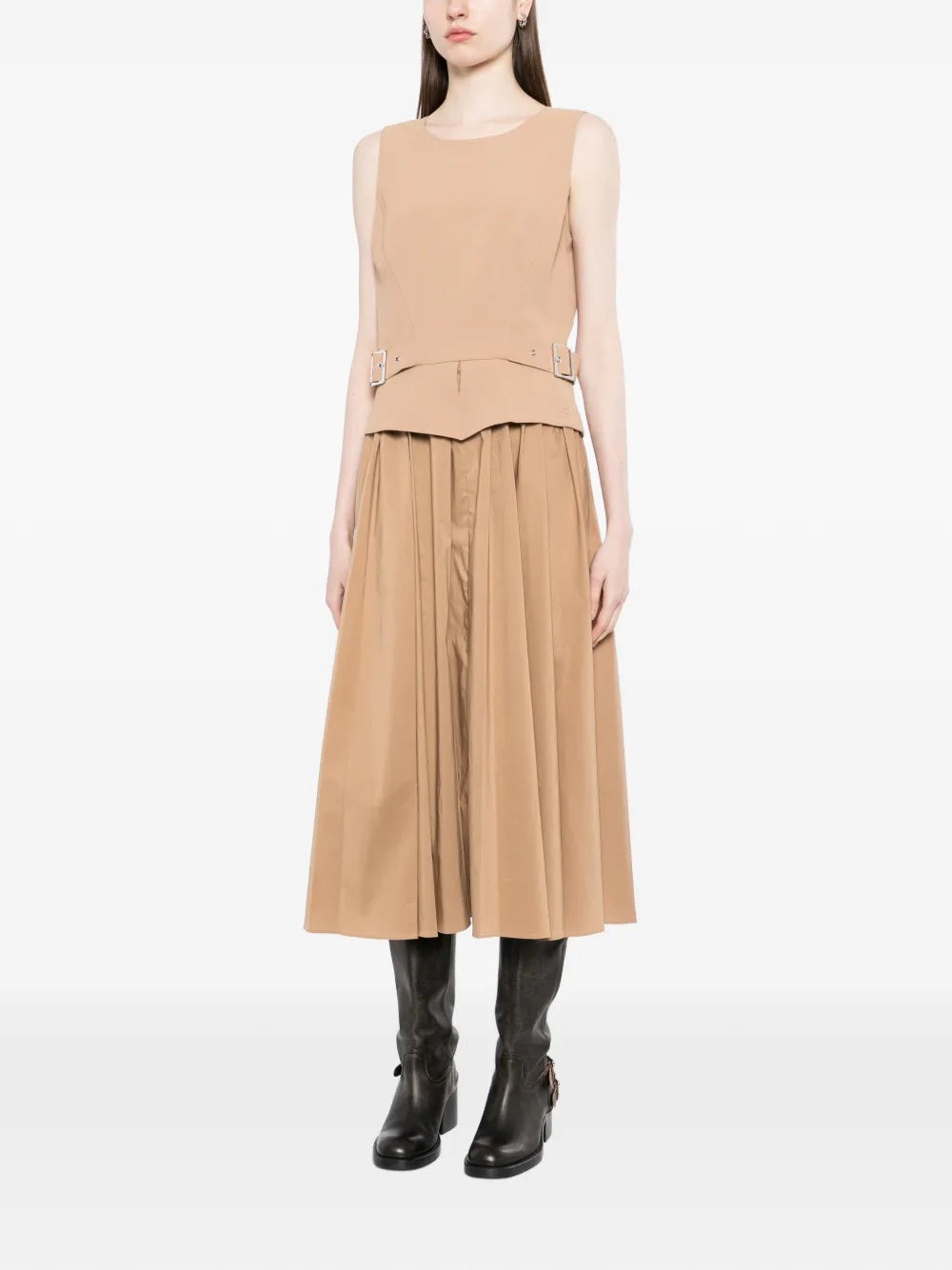 Karl Lagerfeld Belt Detail Midi Dress