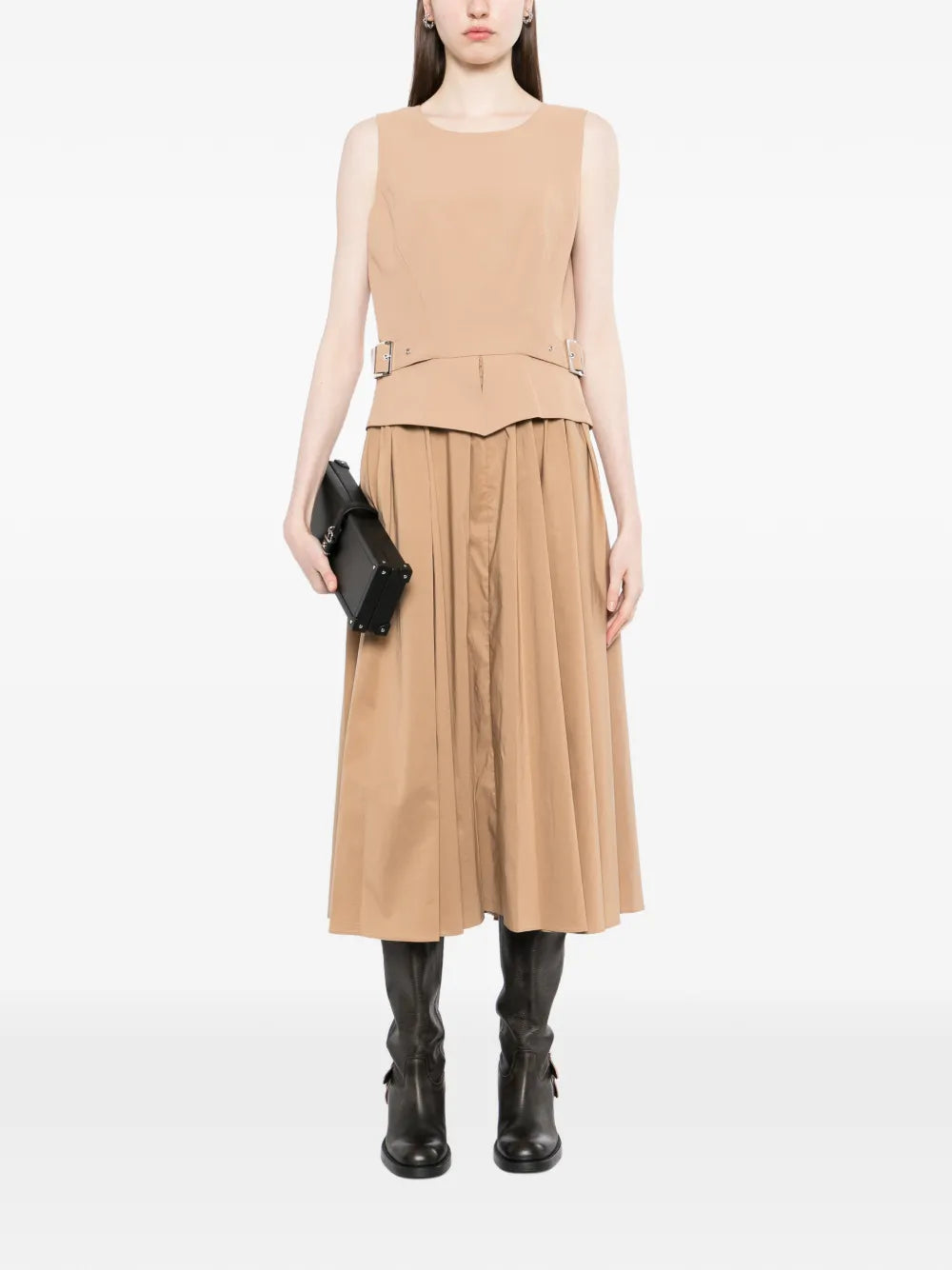 Karl Lagerfeld Belt Detail Midi Dress