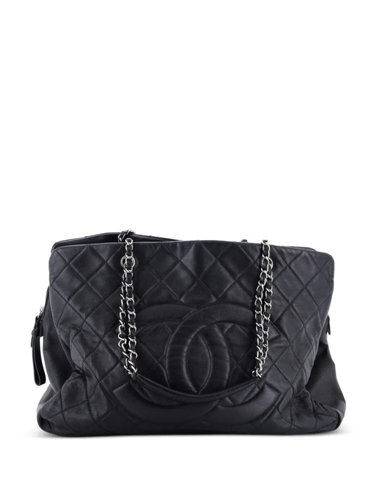 Chanel Pre Owned Timeless Classic Shopping Tote Quilted Caviar Xl Shoulder Bag