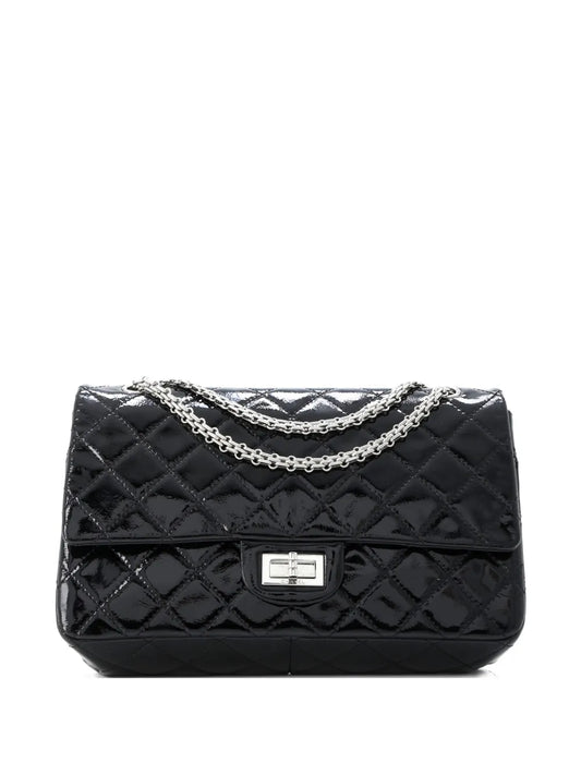 Chanel Pre Owned Reissue 255 Flap Bag Quilted Crinkled Patent 227 Shoulder Bag