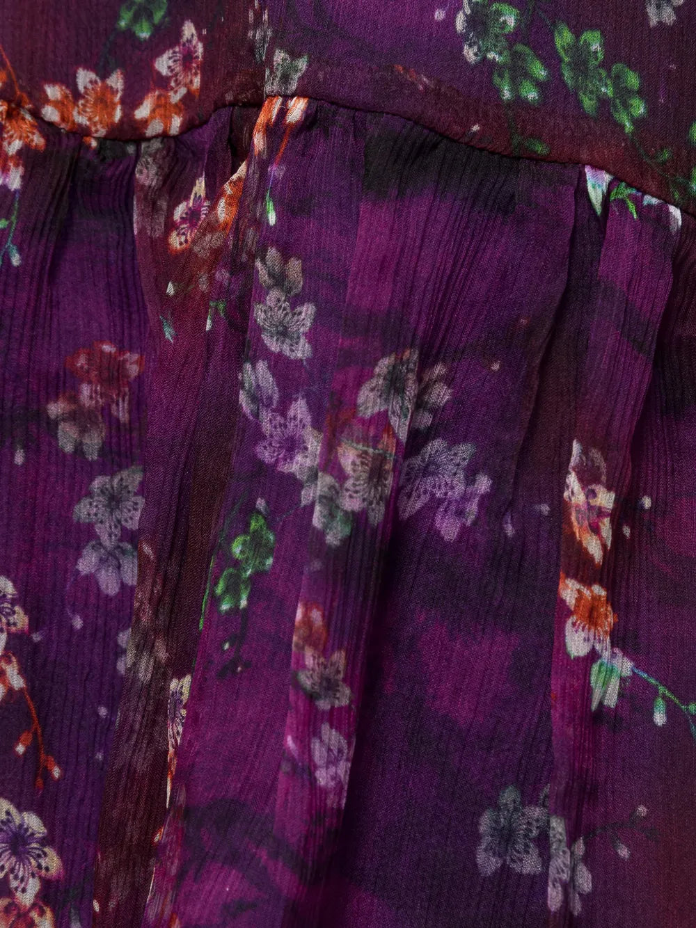 Nissa Ruffle Floral Silk Mini Dress