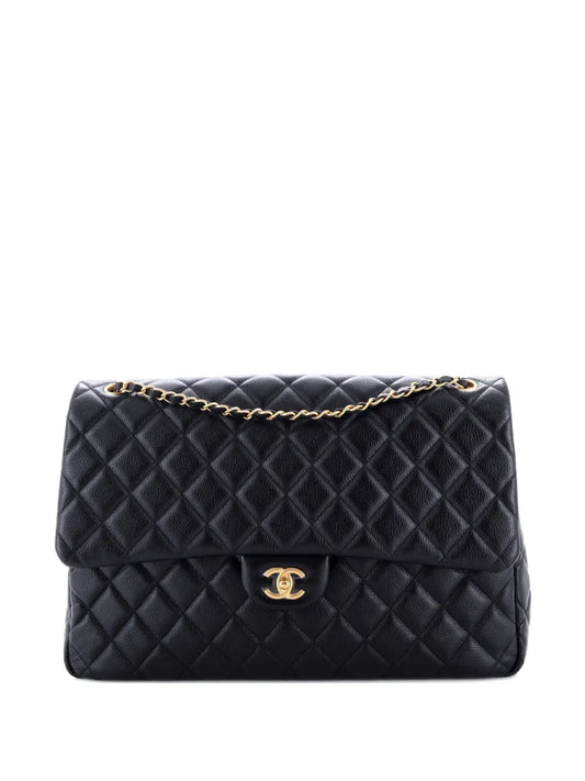 Chanel Pre Owned Xxl Travel Flap Bag Quilted Caviar Small Shoulder Bag