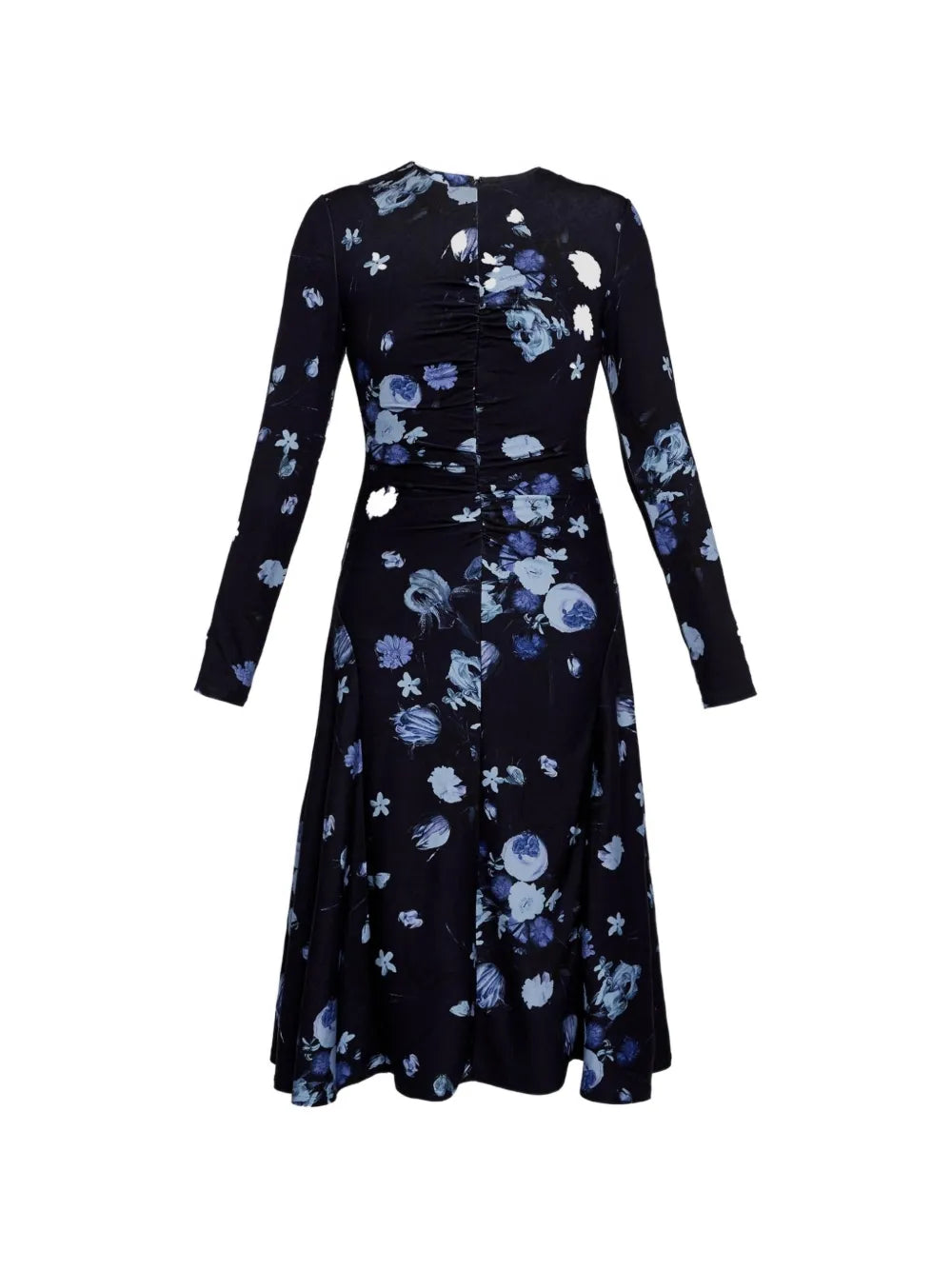 Erdem Floral Print Long Sleeve Midi Dress