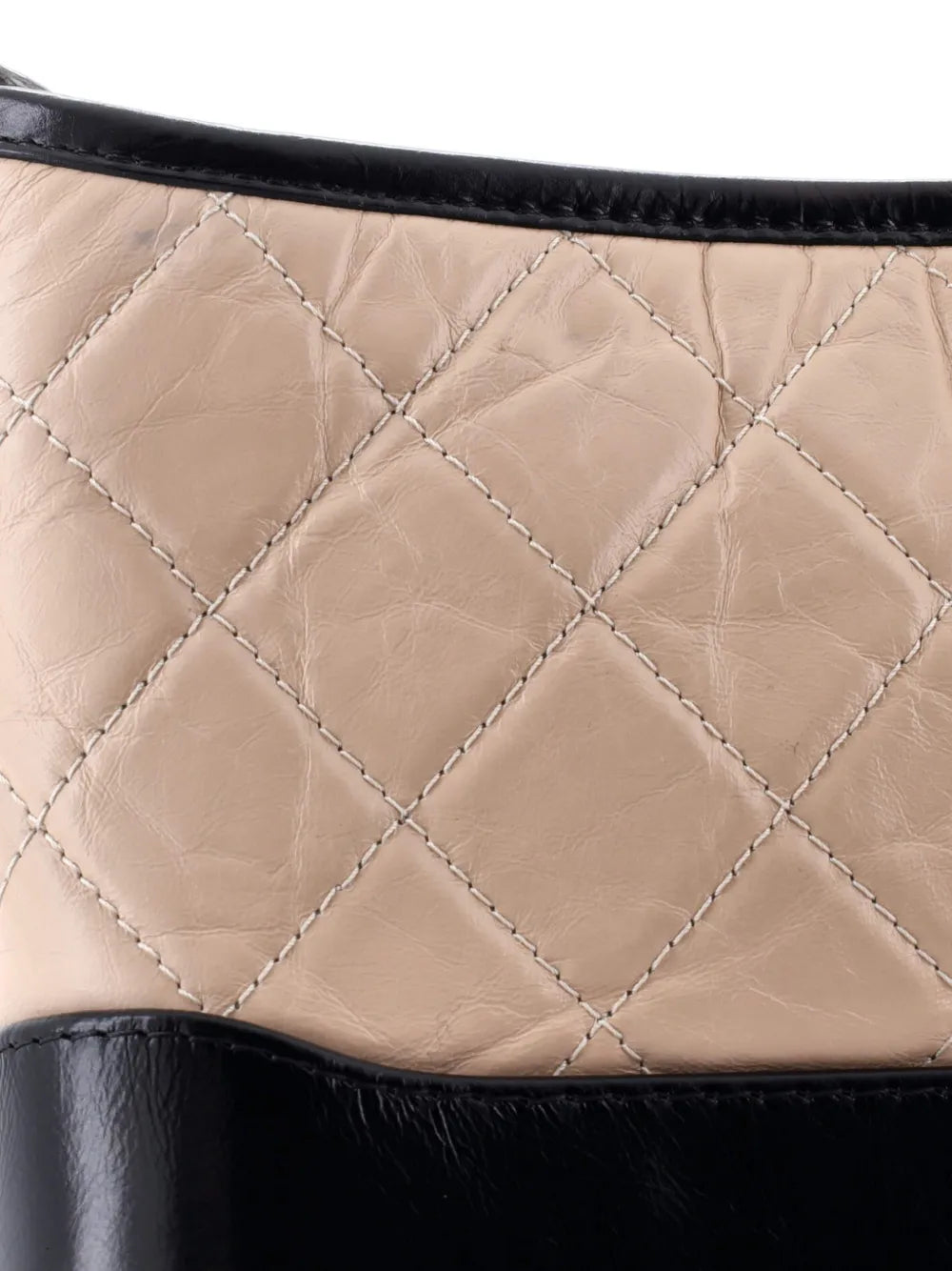 Chanel Pre Owned Bicolor Gabrielle Quilted Aged Calfskin Small Hobo Bag