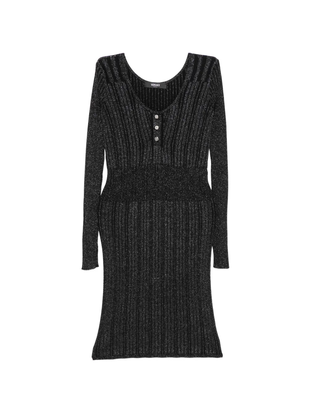 Versace Button Ribbed Dress