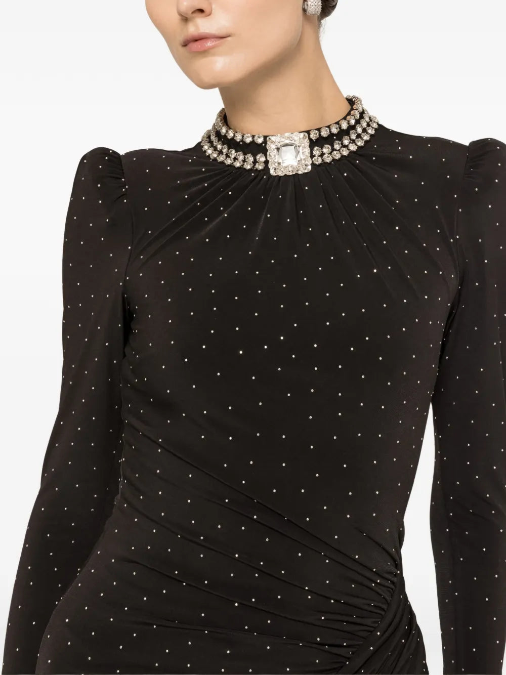 Nissa Crystal Embellished Midi Dress