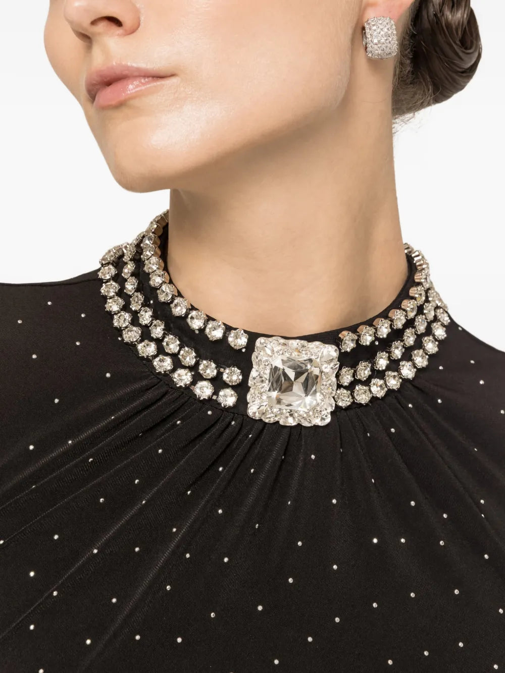 Nissa Crystal Embellished Midi Dress