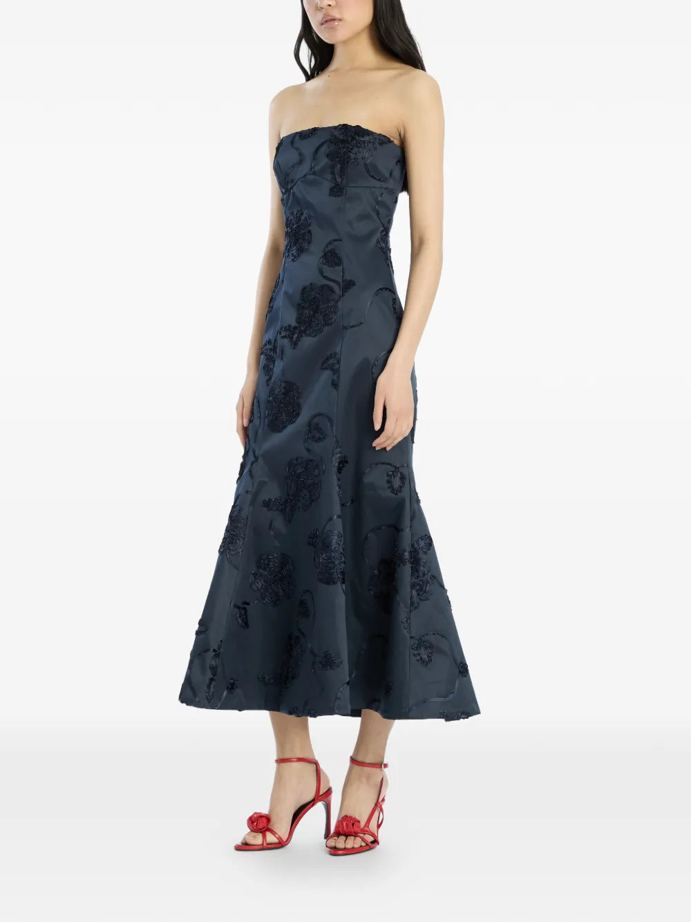 Rotate Birger Christensen 3D Flower Midi Dress