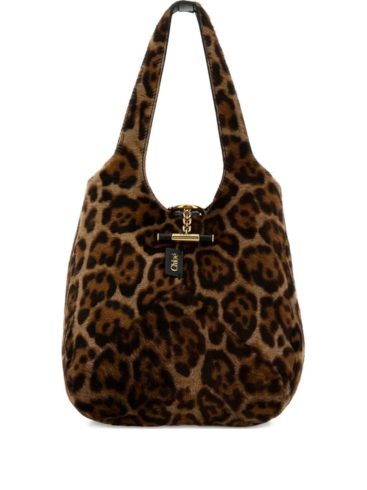 Chloe Balloon Leopard Print Shoulder Bag