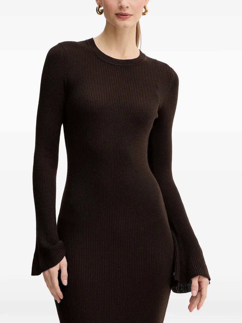 Luisa Spagnoli Madignano Bell Cuff Ribbed Maxi Dress
