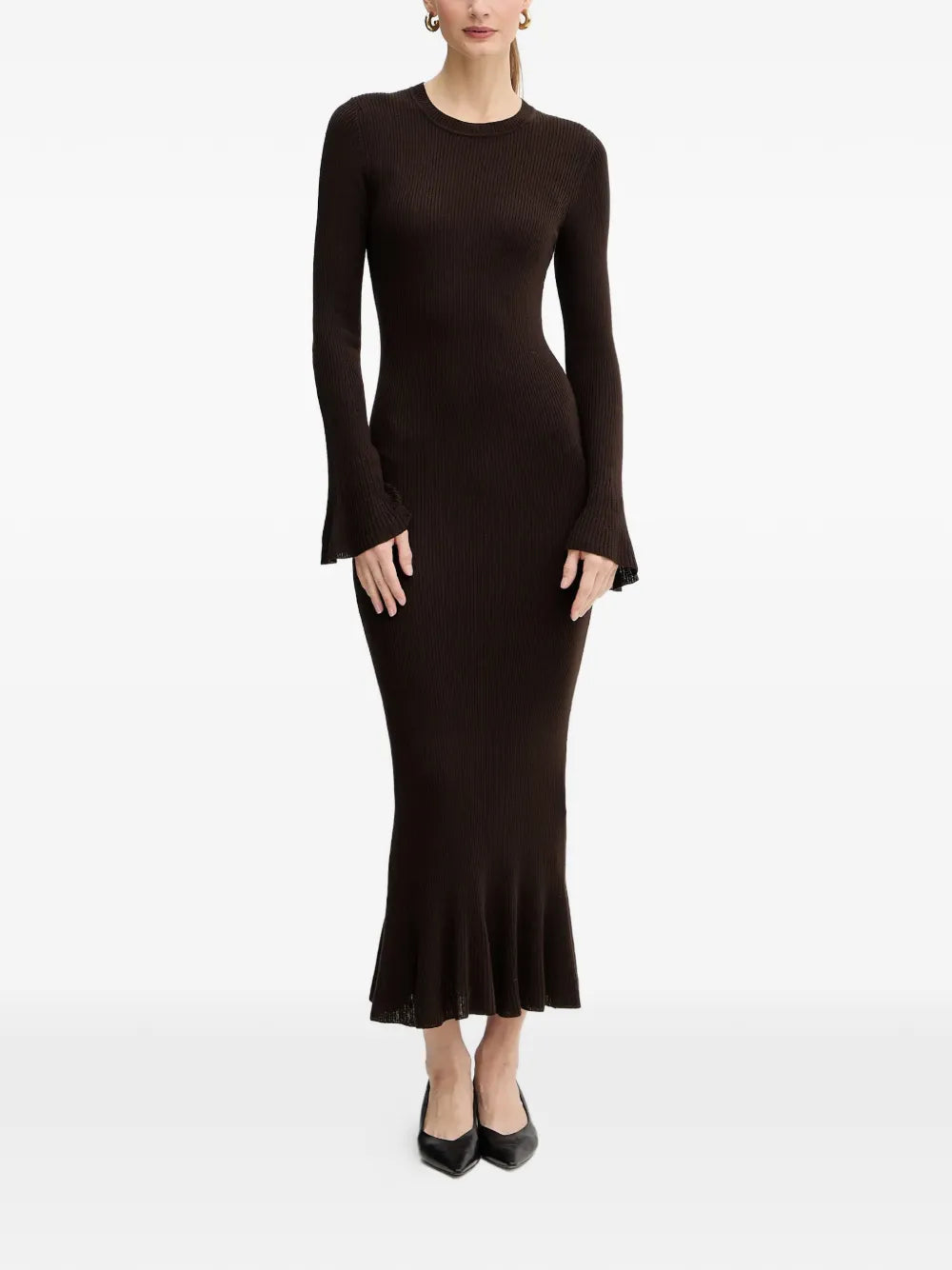 Luisa Spagnoli Madignano Bell Cuff Ribbed Maxi Dress