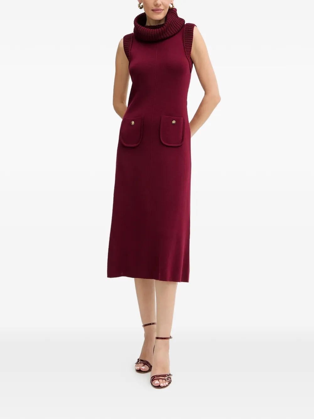 Luisa Spagnoli Roll Neck Pocket Dress
