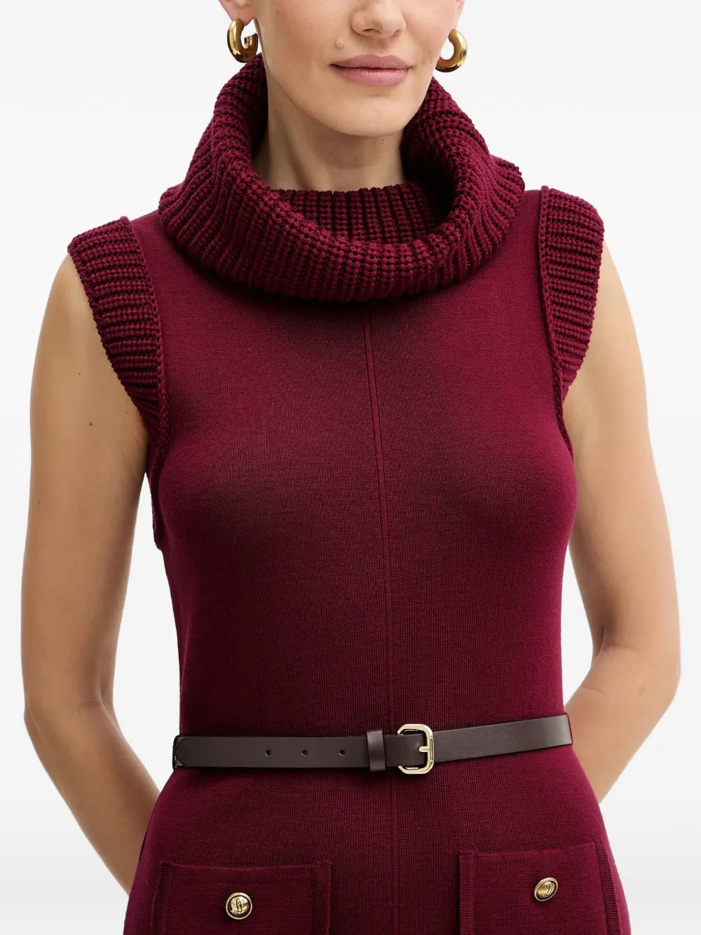 Luisa Spagnoli Roll Neck Pocket Dress