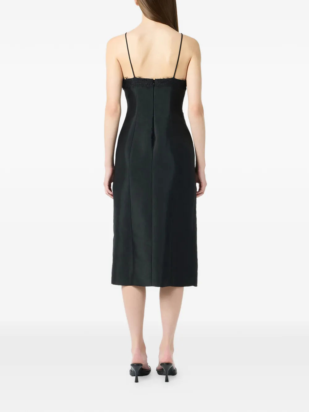 Blumarine Lace Detail Slit Midi Dress