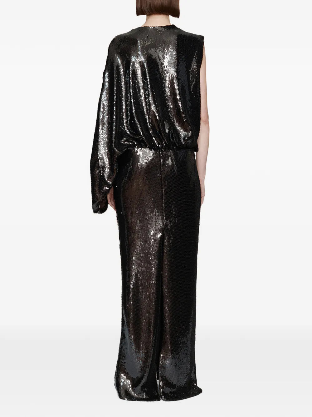 Christopher Esber Opaline Sequin Swaddled V Neck Gown