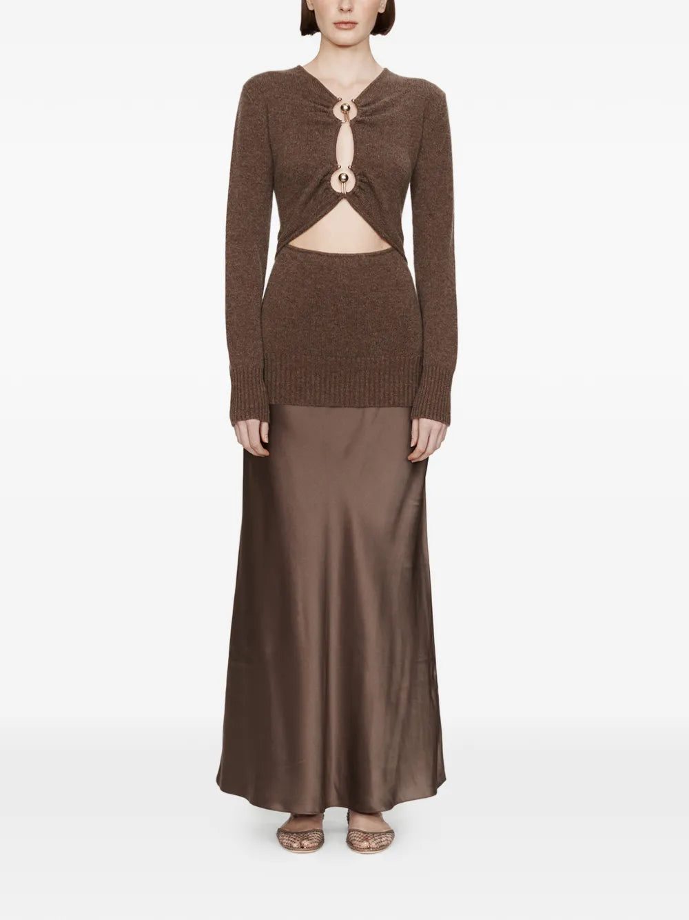 Christopher Esber Orbit Ruched Monument Cut Out Dress