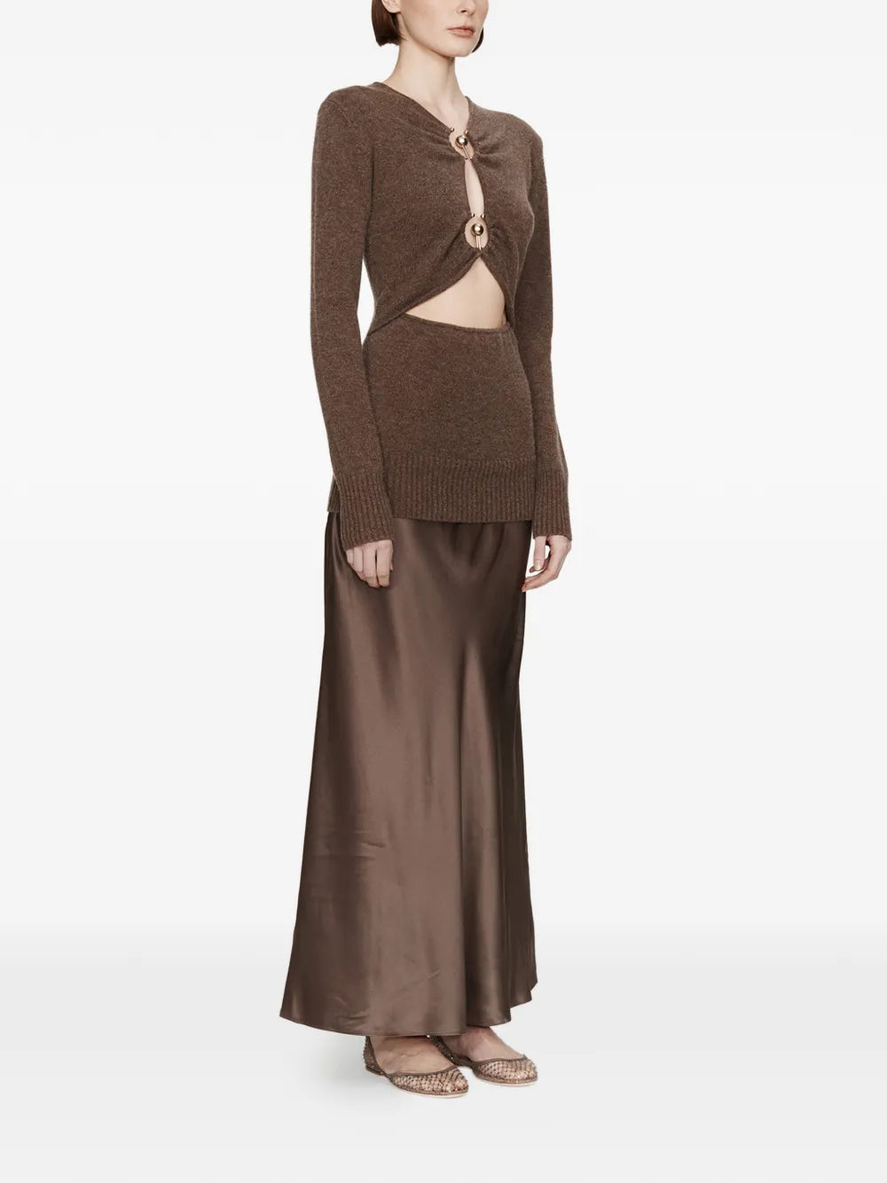 Christopher Esber Orbit Ruched Monument Cut Out Dress