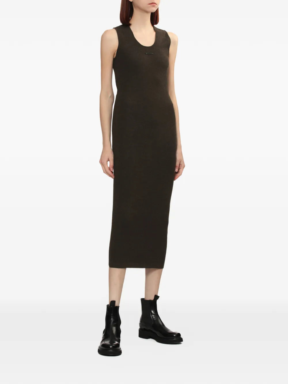 Fear Of God Essentials Scoop Neck Ribbed Midi Dress