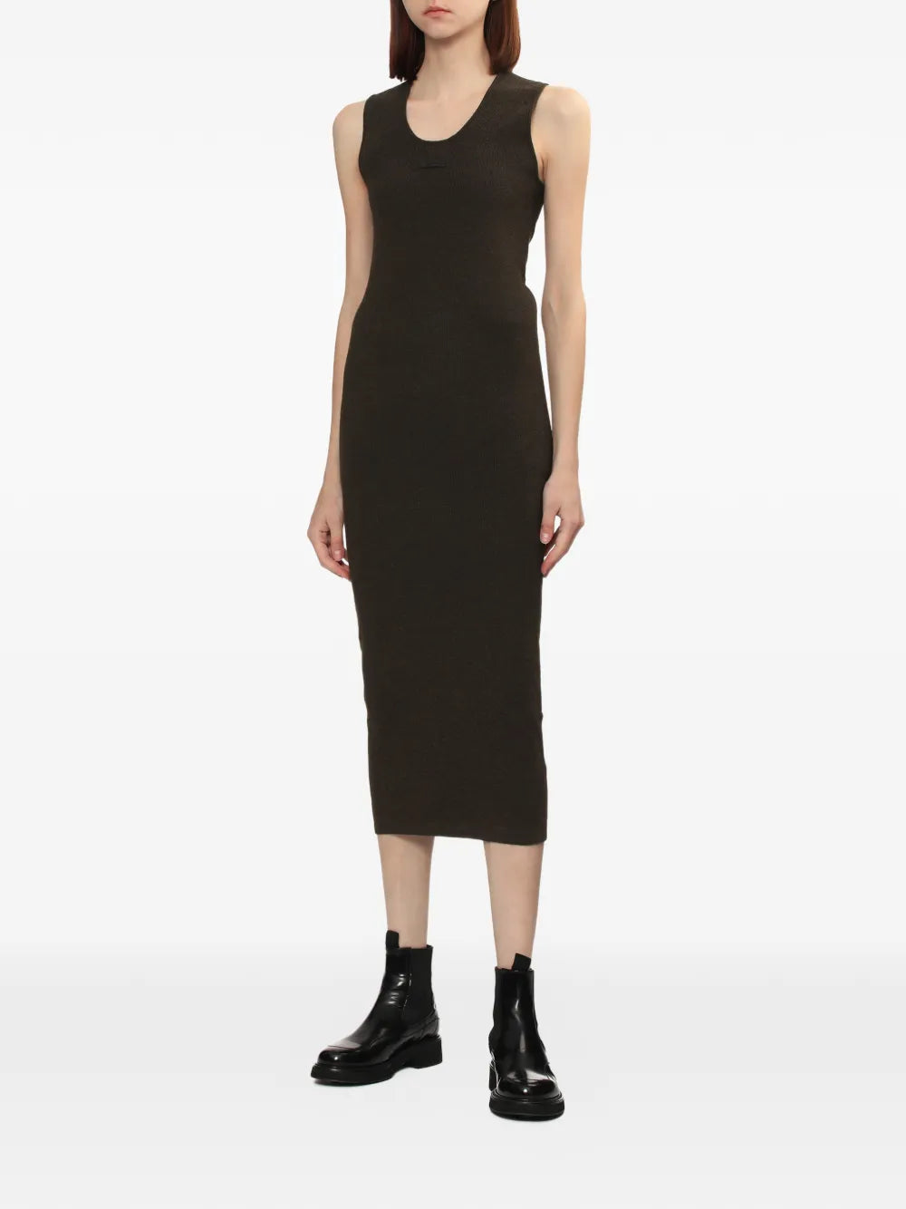 Fear Of God Essentials Scoop Neck Ribbed Midi Dress