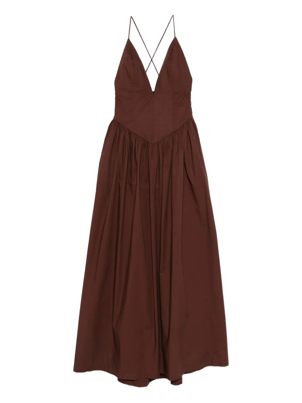 Adriana Degreas V Neck Gathered Maxi Dress