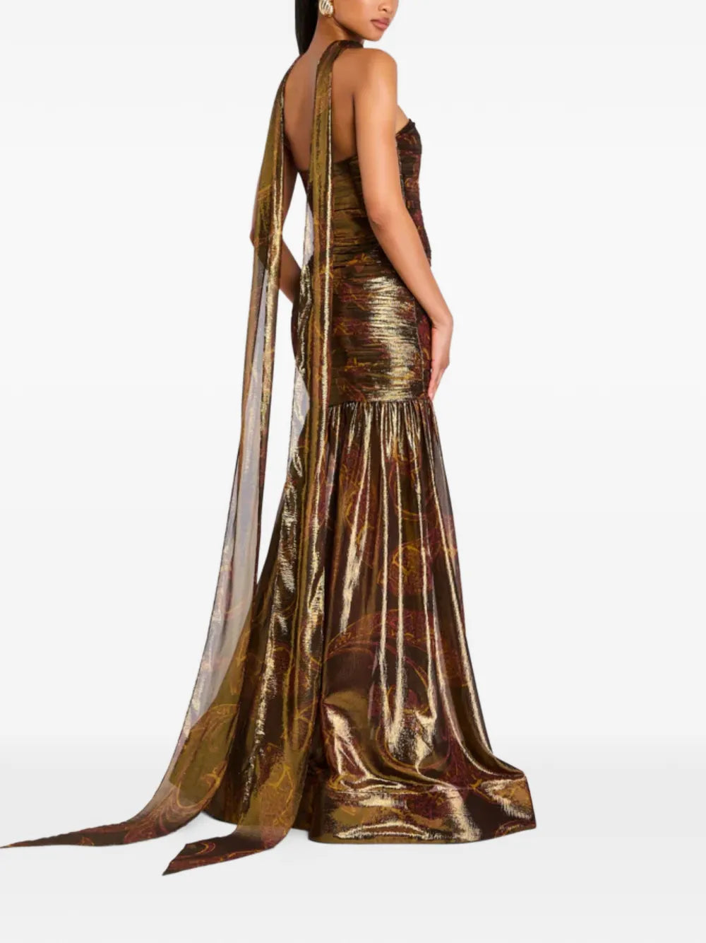 Retrofete Metallic Choker Strapless Dress