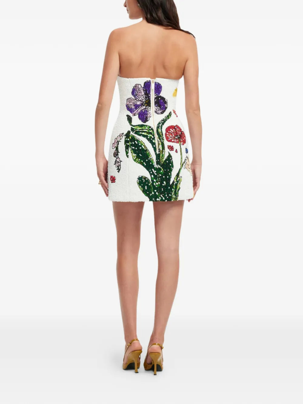 Leo Lin Floral Strapless Dress