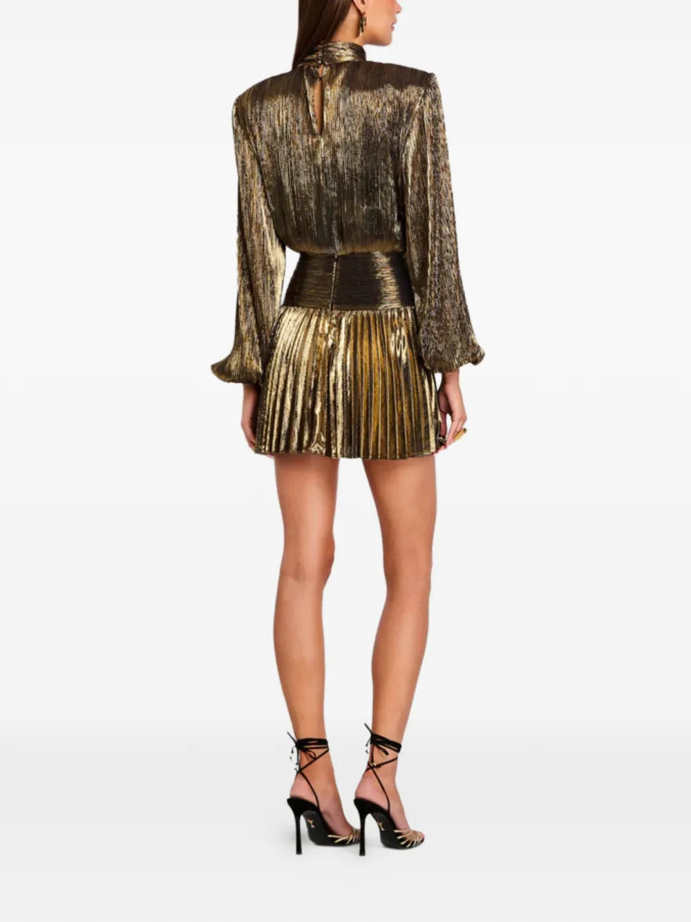 Retrofete Pleated High Neck Dress