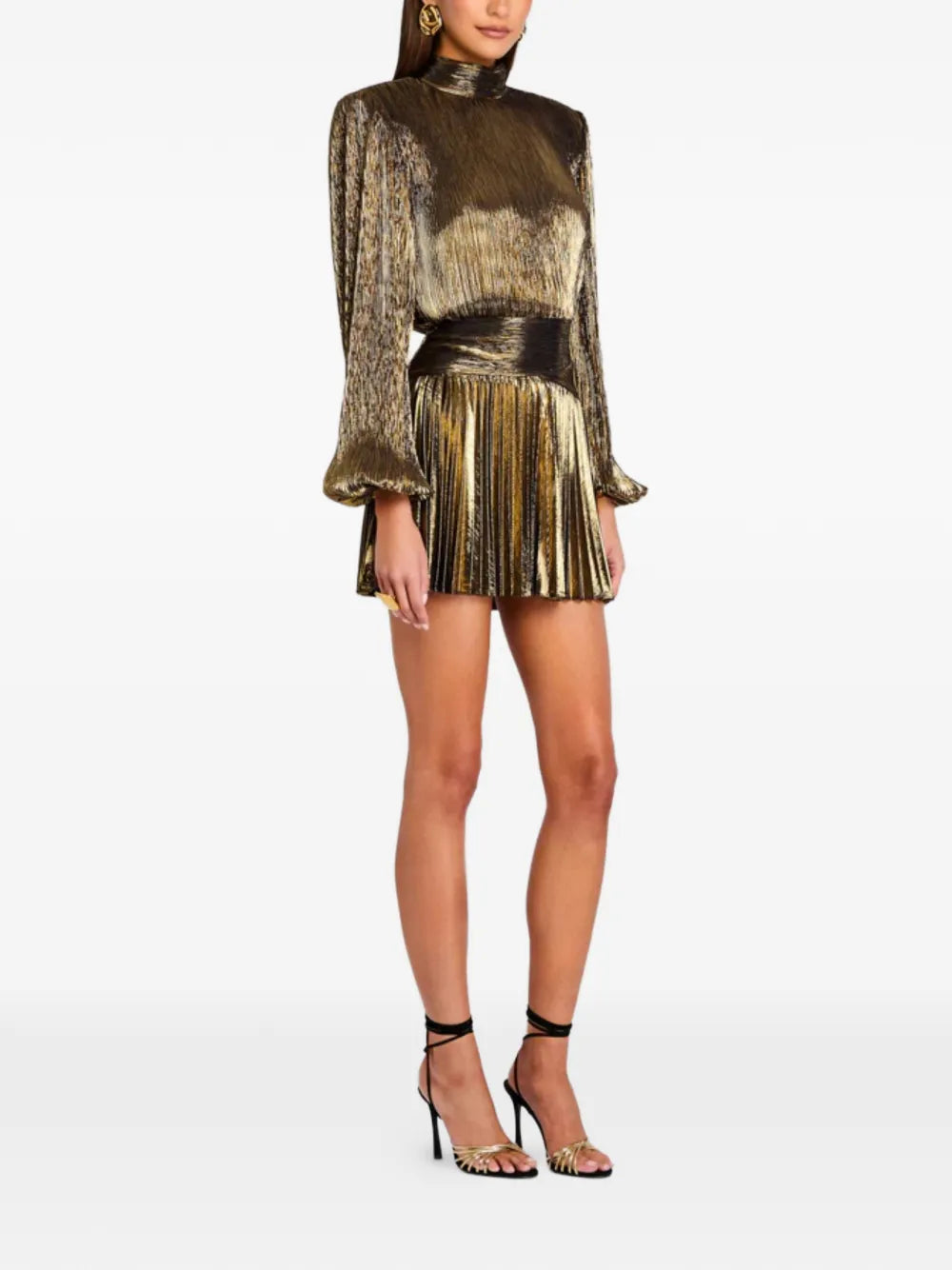 Retrofete Pleated High Neck Dress