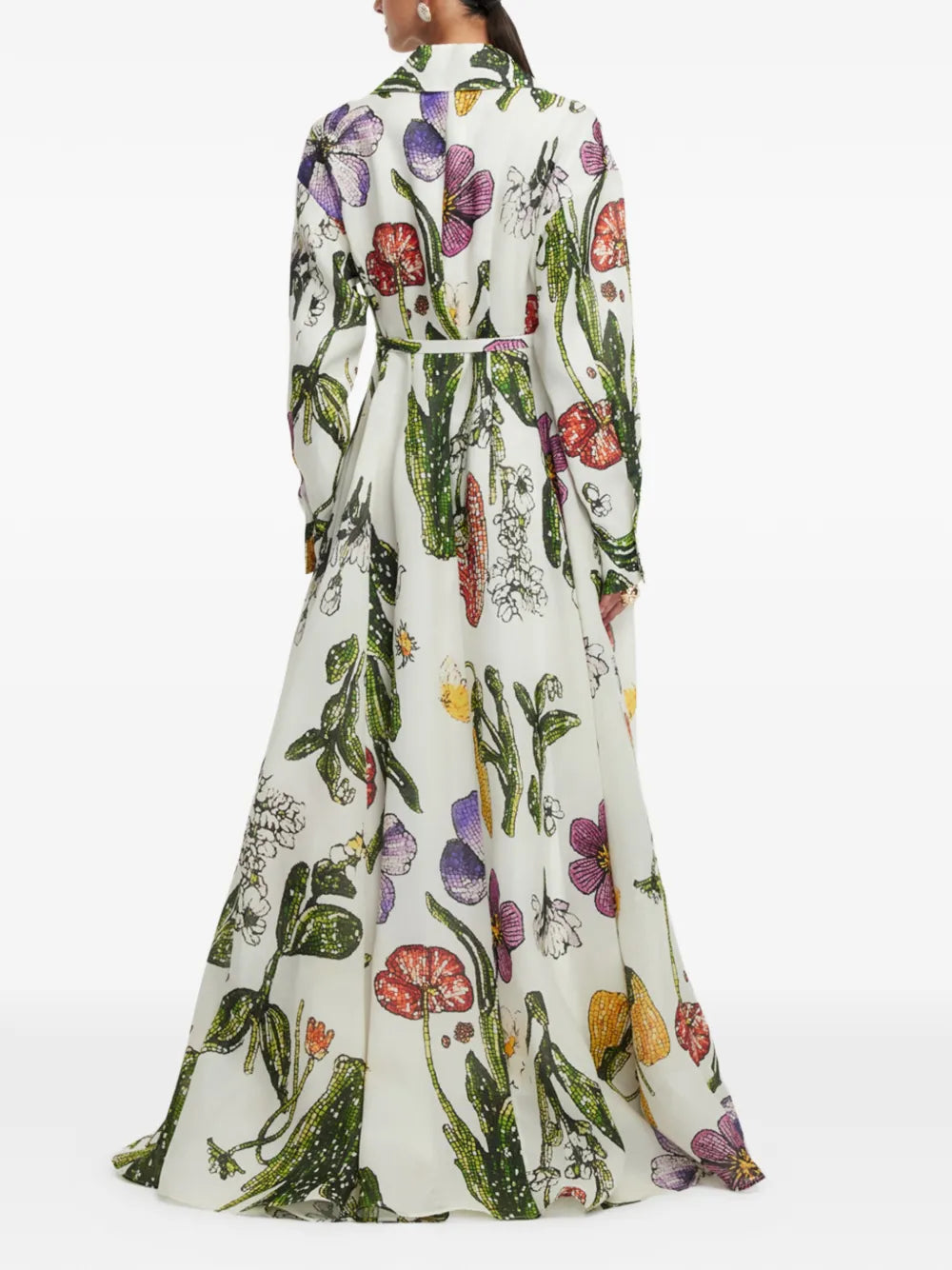 Leo Lin Collared Floral Print Dress