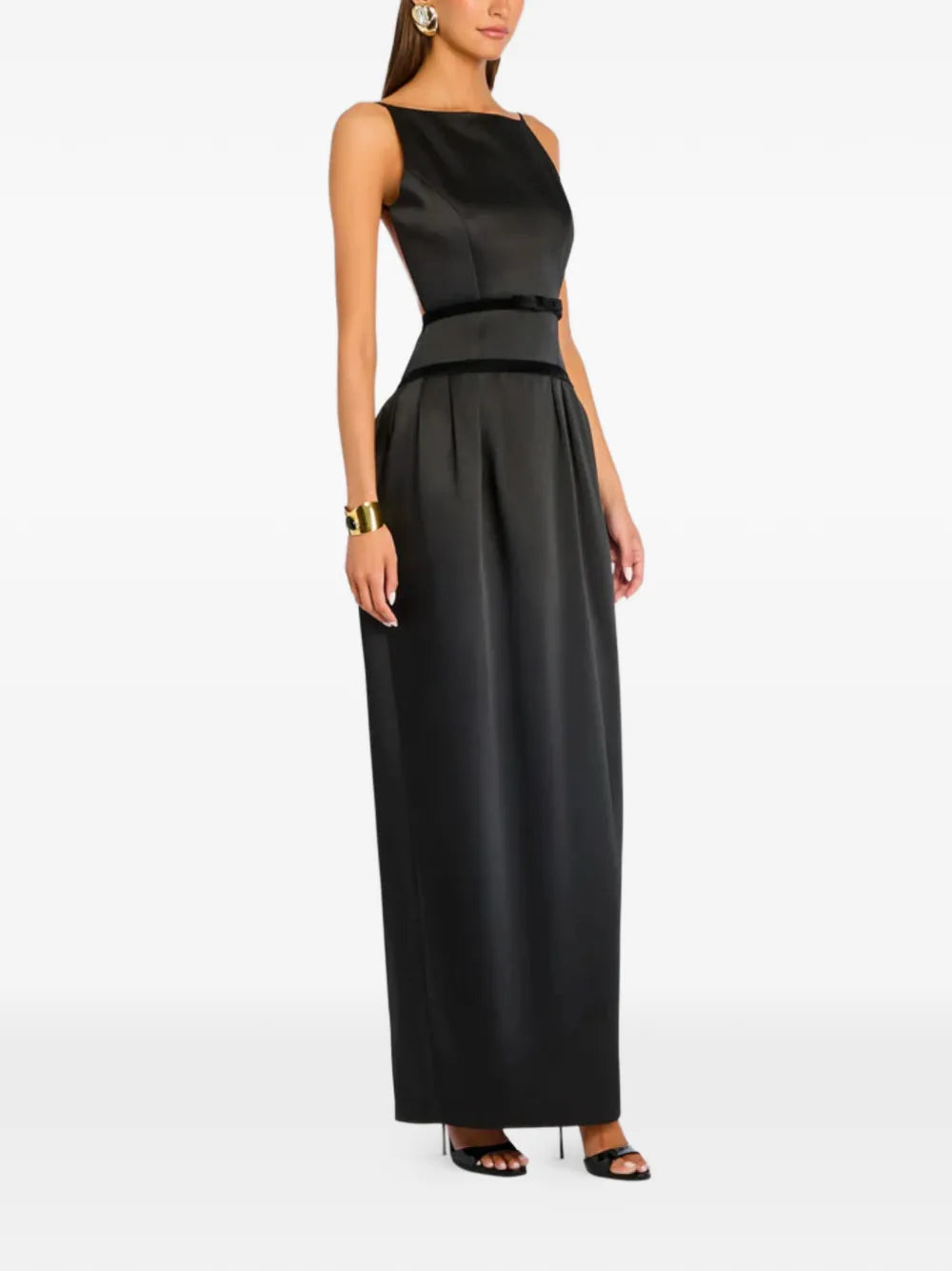 Retrofete Square Neck Velvet Waist Dress