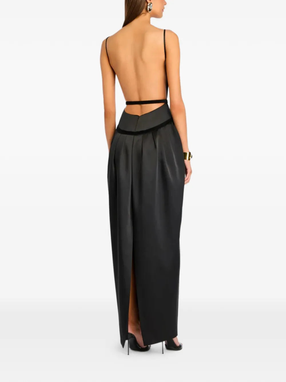 Retrofete Square Neck Velvet Waist Dress