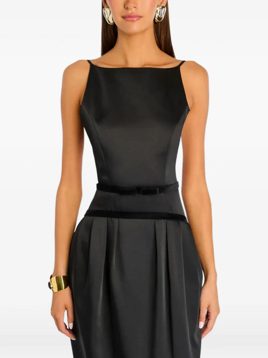 Retrofete Square Neck Velvet Waist Dress